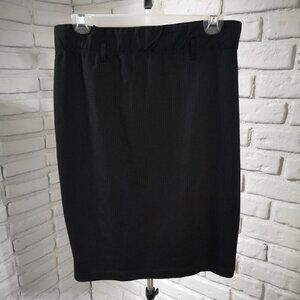 Max Studio Ladies Black Pinstripe Elastic Waist Size Medium Skirt